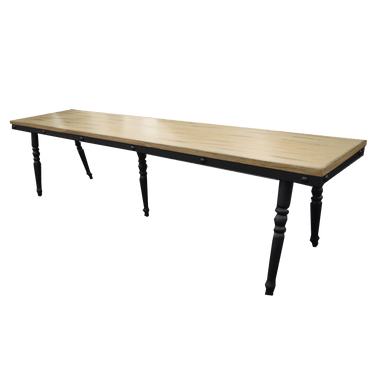 Sienna 180cm Industrial Dining Bench with Rustic Wooden Top and Black Spindle Legs - UK Luxury Furniture